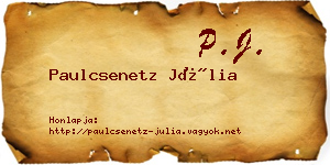 Paulcsenetz Júlia névjegykártya