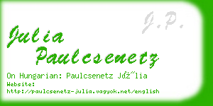 julia paulcsenetz business card
